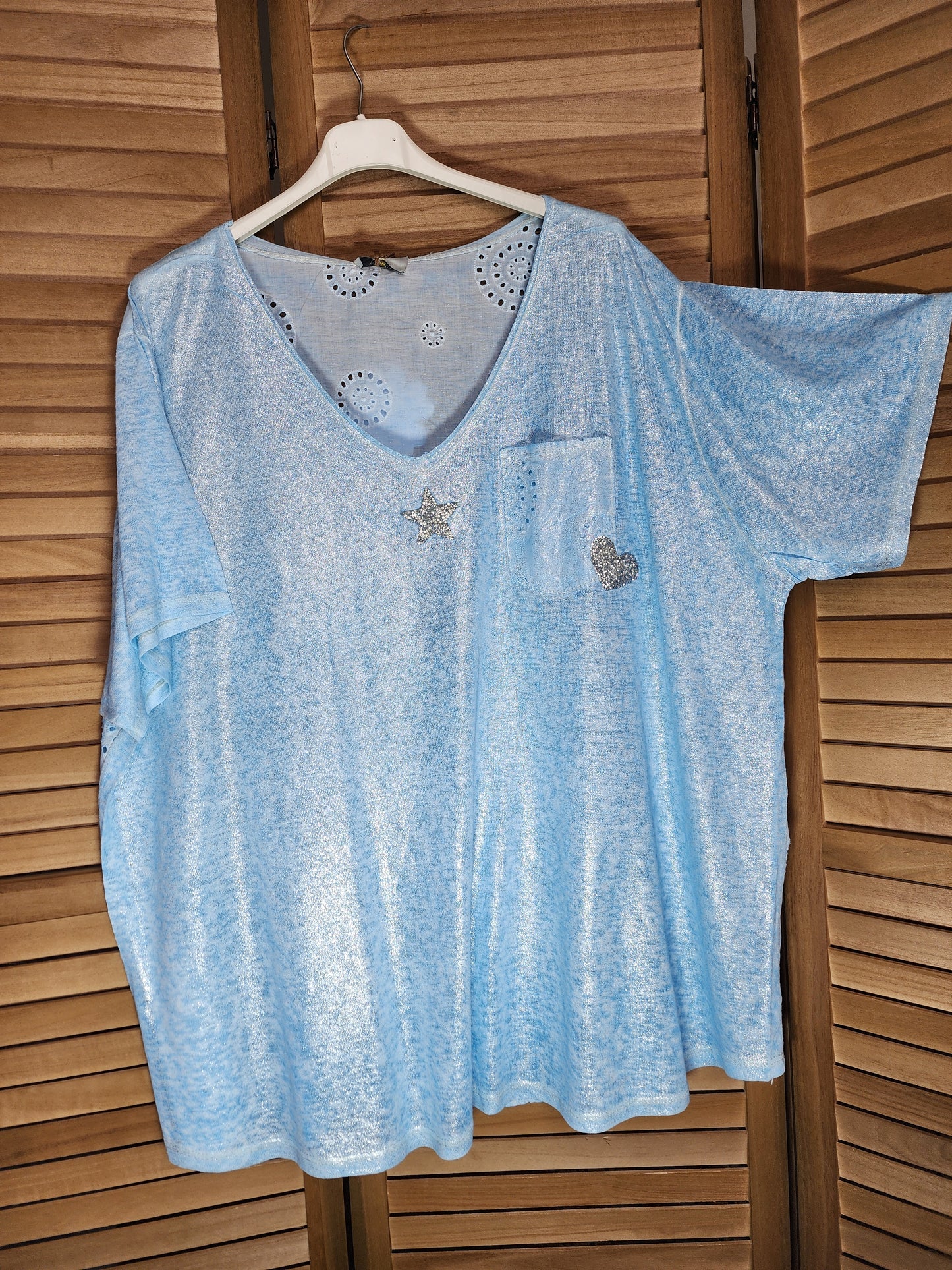 T-shirt dos broderie anglaise